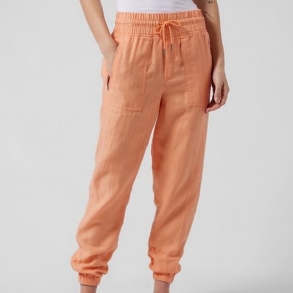 Athleta Cabo Linen Joggers - Cactus Peach - Picture 1 of 13